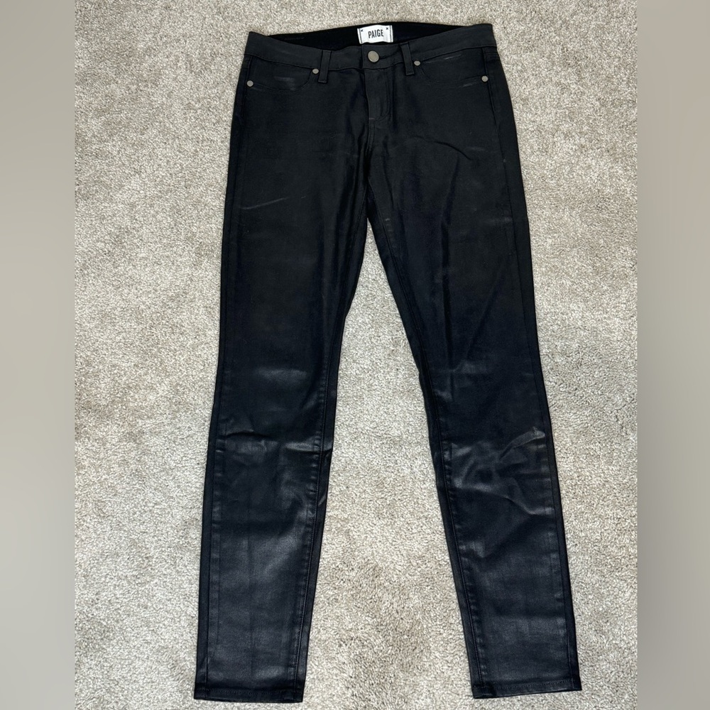 PAIGE Black Coated Skinny Women’s Jeans